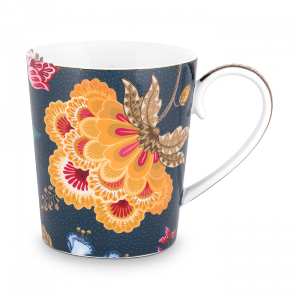 Pip Studio, Tasse, Alphabet Mug Floral Fantasy Blue V, 350 ml, Art.-Nr. 51.002.271