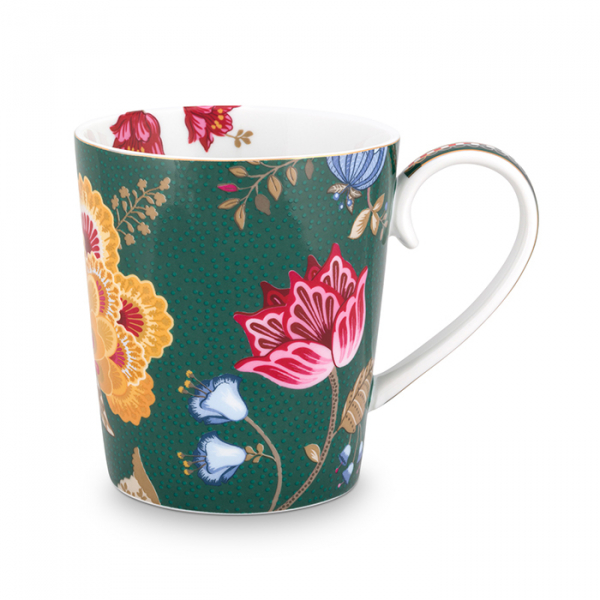 Pip Studio, Tasse, Alphabet Mug Floral Fantasy Green N, 350 ml, Art.-Nr. 51.002.263
