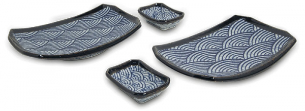 Edo Japan, Japanese wave Sushi Set, Blau, Art.-Nr. 6040835