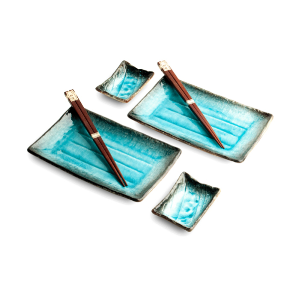 Edo Japan, Sushi Set With Giftbox, Blue, 6 Pcs, 22x12.5x2 cm, Item No. 6044176
