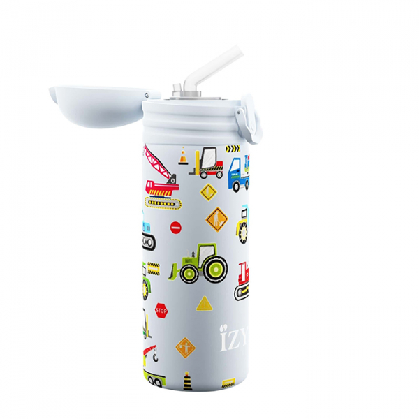 IZY Kinderflasche, Thermoskanne, Blue Machines, 350 ml, inkl. Geschenkbox, Art.-Nr. IZY9001
