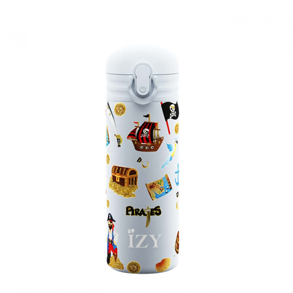 IZY Kinderflasche, Thermoskanne, Blue Pirates, 350 ml, inkl. Geschenkbox, Art.-Nr. IZY9002