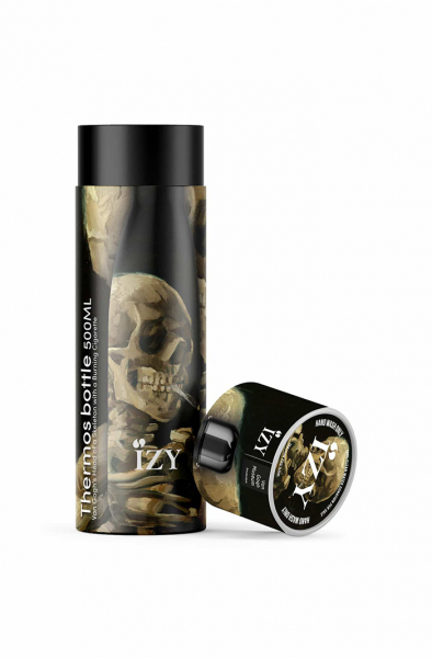 IZY Bottle, Art Collection, Thermo Bottle, Van Gogh - Cigarette Skull, 500 ml, incl. giftbox, item no. IZY6005