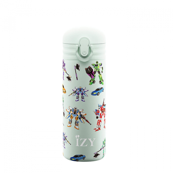IZY Kinderflasche, Thermoskanne, Green Transformers, 350 ml, inkl. Geschenkbox, Art.-Nr. IZY9004