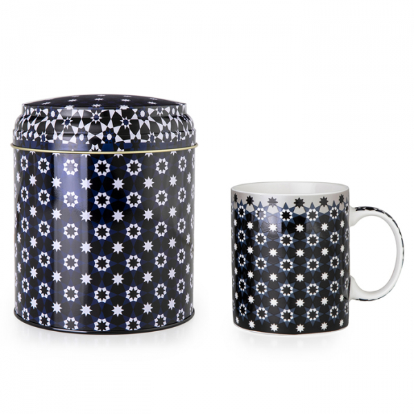 Images d'Orient Tasse mit Geschenkbox, Kaokab, 250 ml, blau schwarz weiß, Art.-Nr. POR232031