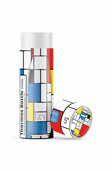 IZY Bottle, Art Collection, Thermo Bottle, Mondriaan, 500 ml, incl. giftbox, item no. IZY13005