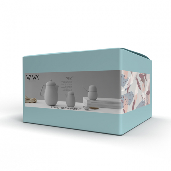 VIVA Nina Teeset, Kanne 1 l, Milch + Zucker, hellgrau, Art.-Nr. V78402
