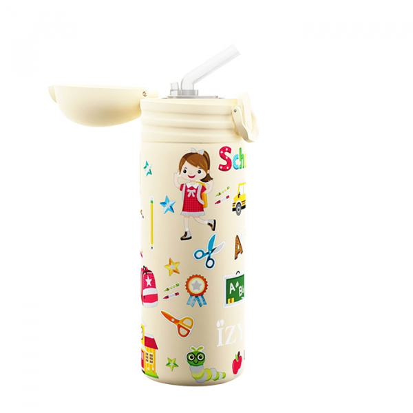 IZY Kinderflasche, Thermoskanne, Yellow School, 350 ml, inkl. Geschenkbox, Art.-Nr. IZY9007