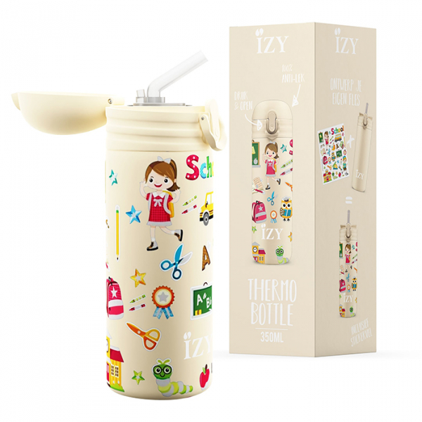 IZY Kinderflasche, Thermoskanne, Yellow School, 350 ml, inkl. Geschenkbox, Art.-Nr. IZY9007