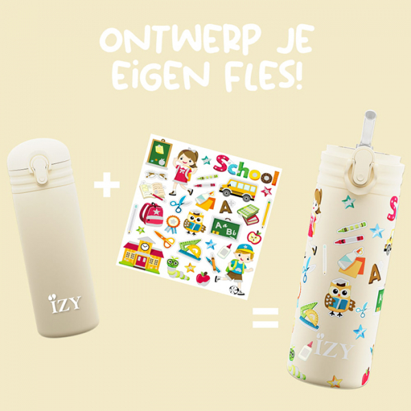 IZY Kinderflasche, Thermoskanne, Yellow School, 350 ml, inkl. Geschenkbox, Art.-Nr. IZY9007