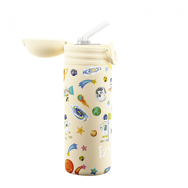 IZY Kids Bottle, Thermo Bottle, Yellow Space, 350 ml, incl. giftbox, item no. IZY9008