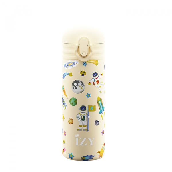 IZY Kids Bottle, Thermo Bottle, Yellow Space, 350 ml, incl. giftbox, item no. IZY9008