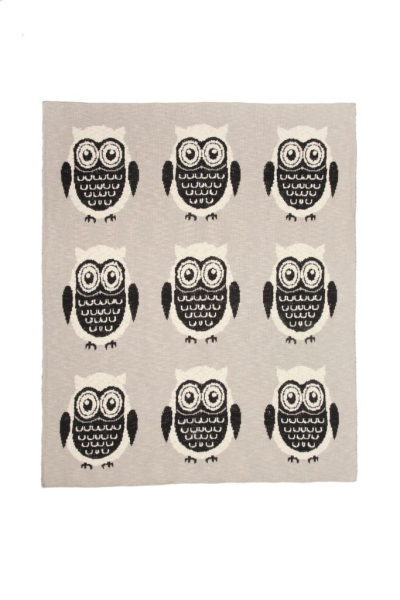 Casalanas Baby Blanket, 100% Cotton, 100 x 80 cm, Owl Design