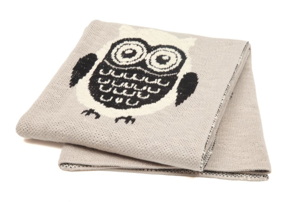 Casalanas Baby Blanket, 100% Cotton, 100 x 80 cm, Owl Design