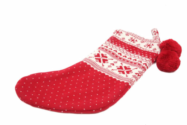 Casalanas Christmas sock, Kerstmis, 46x26 cm, 100% cotton, with loop for hanging up, item no. 1609