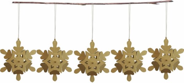 Casalanas Christmas tree decoration, golden snowflake, 14x14 cm, gold, item no. 3276