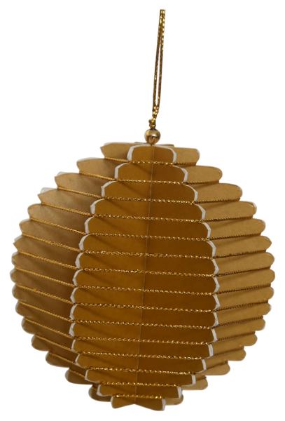 Casalanas Christmas tree decoration, golden 3D ball, 8x8 cm, gold, item no. 3290
