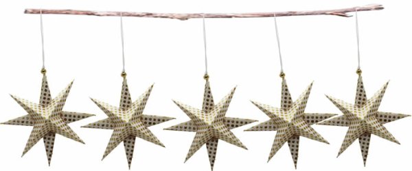 Casalanas Christmas tree decoration, gold dotted star, 9,5x9,5 cm, gold-white, item no. 3320