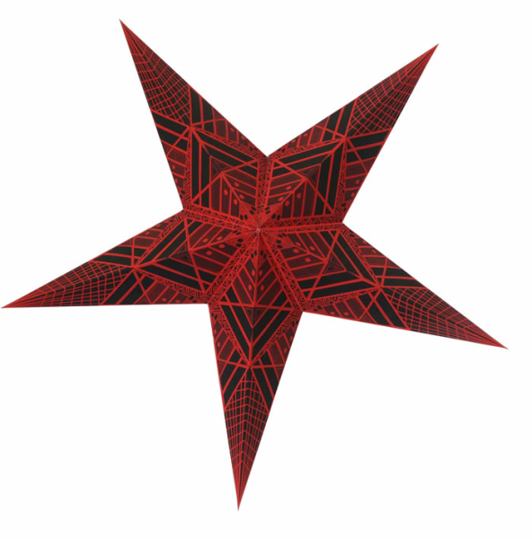 Casalanas illuminable window decoration, star Black Syrma, Ø 66 cm, black-red, item no. 3498