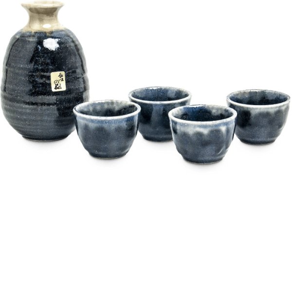 EDO Japan, Sake Japanese Set, Beige/Schwarz, 5-tlg., 260 ml +50 ml, Art.-Nr. 6040115