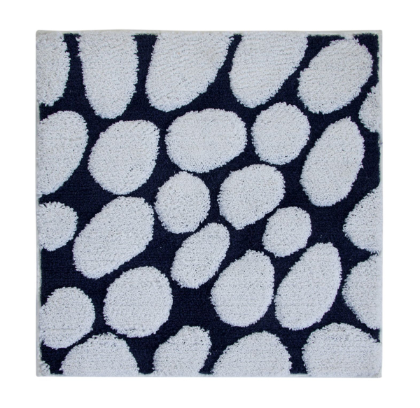 Casalanas  - Olbia , soft and antislip microfiber-bathmat, blue/white