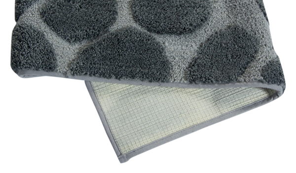 Casalanas - Olbia, extrem saugfähiger Mikrofaser-Badteppich, Grau/Silber