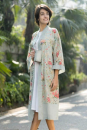 Casalanas Kimono Mantel, Sakura, 107x62 cm, türkis-rosa, 100% Baumwolle, Art.-Nr. 3177
