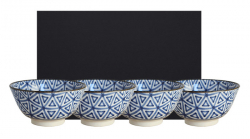 EDO Japan, 4 Bowls set, Sankaku, Ø 15 cm, Item No. 40872AGB