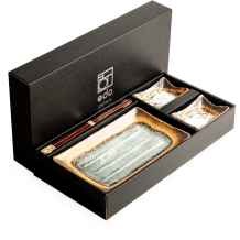 Edo Japan, Sushi Set With Giftbox, Brown/Black, 6 Pcs, 22x12.5x2 cm, Item No. 6044178