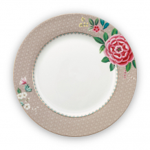 Pip Studio,Plate, Blushing Birds Khaki, Ø 26.5 cm, Art.-Nr. 51.001.213
