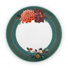 Pip Studio, Plate, Winter Wonderland Big Flower Green, Ø 21 cm, Art.-Nr. 51.001.235