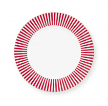 Pip Studio, Plate, Royal Stripes Dark Pink, Ø 26.5 cm, Item-No.51.001.347