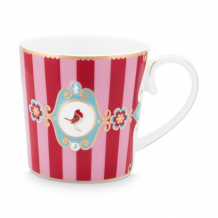 Pip Studio, Mug Large, Love Birds Medallion Stripes, Red-Pink, 250 ml, Art.-Nr. 51.002.028