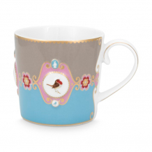 Pip Studio, Mug Small, Love Birds Medallion, Blue-Khaki, 150 ml, Art.-Nr. 51.002.029