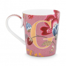 Pip Studio, Mug, Alphabet Mug Floral Fantasy Pink G, 350 ml, Art.-Nr. 51.002.256