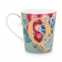 Pip Studio, Mug, Alphabet Mug Floral Fantasy Light Blue Q, 350 ml, Art.-Nr. 51.002.266