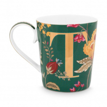 Pip Studio, Mug, Alphabet Mug Floral Fantasy Green T, 350 ml, Art.-Nr. 51.002.269