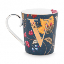 Pip Studio, Mug, Alphabet Mug Floral Fantasy Blue V, 350 ml, Art.-Nr. 51.002.271