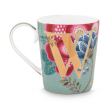Pip Studio, Mug, Alphabet Mug Floral Fantasy Light Blue W, 350 ml, Art.-Nr. 51.002.272
