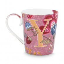 Pip Studio, Mug, Alphabet Mug Floral Fantasy Pink Y, 350 ml, Art.-Nr. 51.002.274