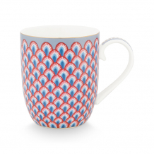 Pip Studio, Mug Small, Flower Festival Scallop Red-Light Blue, 145 ml, Art.-Nr. 51.002.306