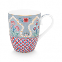 Pip Studio, Mug Large, Flower Festival Scallop Deco, Light Blue, 350 ml, Art.-Nr. 51.002.309