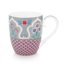 Pip Studio, Mug XL, Flower Festival Scallop Deco, Light Blue, 450 ml, Art.-Nr. 51.002.311