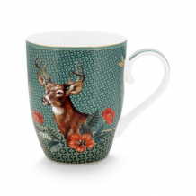 Pip Studio, Tasse groß, Winter Wonderland Deer grün, Ø350 ml, Art.-Nr. 51.002.331