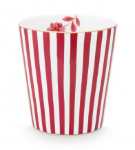 Pip Studio, Becher klein ohne Ohr, Royal Stripes Dunkelrosa, 230 ml, Art.-Nr. 51.002.382
