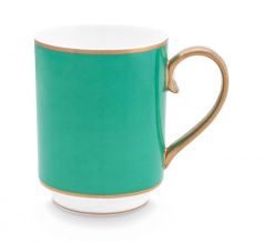 Pip Studio, Mug Large, with Ear,  Pip Chique Gold-Green, 350 ml, Item-No. 51.002.387