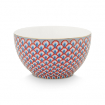 Pip Studio, Schale, Flower Festival Scallop, Rot-Hellblau, Ø 9,5 cm, Art.-Nr. 51.003.187