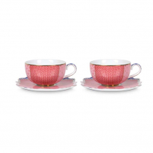 Pip Studio, Espresso Cups  and Saucers, Royal Pink, 125 ml, Art.-Nr. 51.004.073