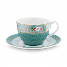 Pip Studio, Tasse mit Untersetzer, Blushing Birds Blue 280 ml, Art.-Nr. 51.004.083