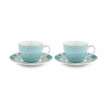 Pip Studio, Espressocups with Saucer Set, Blushing Birds Blue, 120 ml, Art.-Nr. 51.004.087